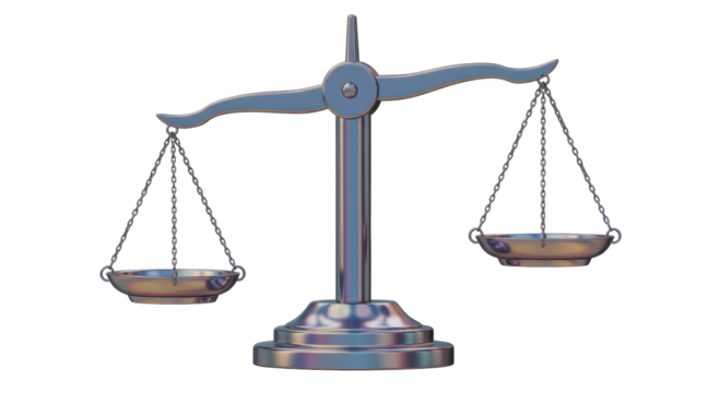 Isolated Metallic Scales of Justice Symbolizing Balance and Fairness