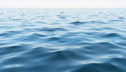Naklejka premium Tranquil ocean waves on calm blue water, serene beauty, Calm water reflection
