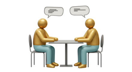 Isolated Talking People at Table