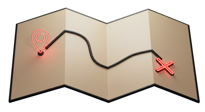recommend clip art: Isolated Treasure Map Route Navigation