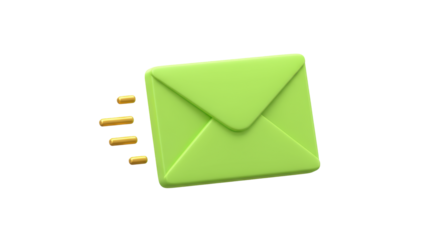 Isolated Fast Delivery Green Email Envelope