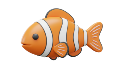 Isolated Orange Clownfish Smiling