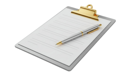 Isolated Clipboard with Pen for Notes and Documentation