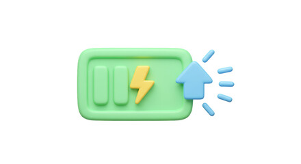 Isolated Green Battery Charging Icon
