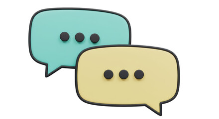 Isolated Two Pastel Speech Bubbles for Communication and Dialogue © Daniel