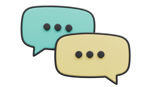 Isolated Two Pastel Speech Bubbles for Communication and Dialogue