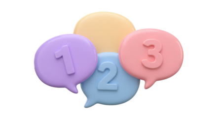 Isolated Numbered Speech Bubbles for Sequencing and Prioritization