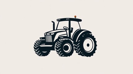 Obraz premium Farm tractor silhouette graphic design, ideal for agricultural company logo or branding materials