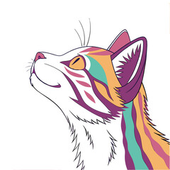 Psychedelic Paws The Art of a Colorful Cat