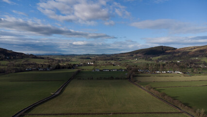 Aerial view of Crummock Water and Buttermere taken during the day in the English Lake District