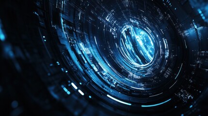 Abstract futuristic circular digital interface