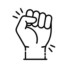 Black and white fist icon symbolizing unity and strength