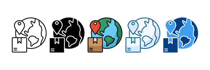 Positioning Icon Set Multiple Style Collection