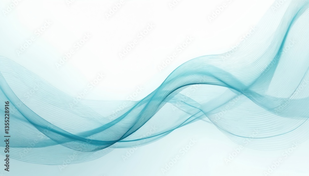 Aufkleber abstract blue wavy lines tech background. futuristic design illustration of flowing wave pattern. mo