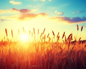 Golden Wheat Field Sunset. (2)