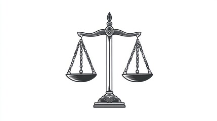 Vintage Scales of Justice, Legal Concept, Background is plain.  Possible use Stock image for law firms, legal articles, or educational materials.