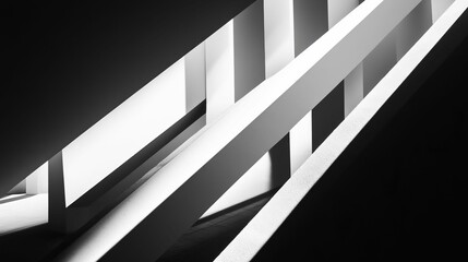 Fototapeta premium Abstract black and white architectural geometric shapes.