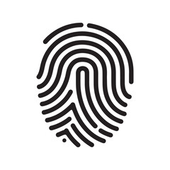 finger print fingerprint lock secure security logo vector icon on transparent background - obrazy, fototapety, plakaty
