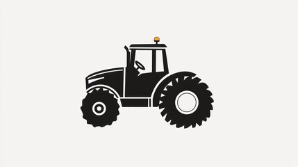 Obraz premium Tractor silhouette, profile view, agricultural equipment