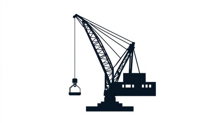 Industrial Harbor Crane Silhouette