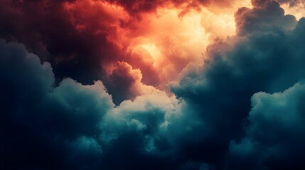 Dramatic Sky: A striking display of nature's power, showcasing a dramatic sky filled with ominous, billowing clouds that create an awe-inspiring and formidable spectacle.