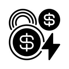 Energy Costs Line Icon, Outline Symbol for Electricity Expenses, Power Consumption, Utility Bills, Renewable Energy Costs, and Energy Budgeting. Vector Sign Icon.