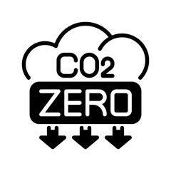 Net Zero Emission Line Icon, Outline Symbol for Carbon Neutrality, Sustainable Energy, Environmental Protection, and Climate Change Solutions. Vector Sign Icon.