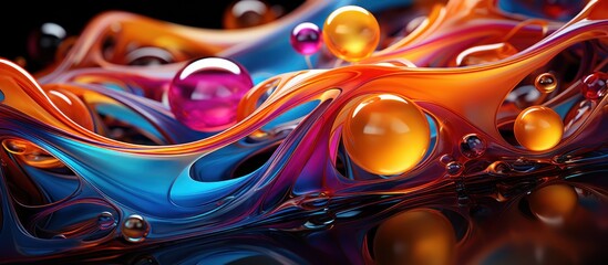 Colorful cloud of ink.