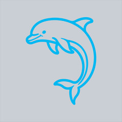 Simple Dolphin Line Art Illustration,Minimalist Dolphin Outline Drawing,Vector Dolphin Icon Black and White,Hand Drawn Dolphin Sketch Design,Elegant Dolphin Silhouette Illustration
