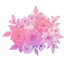 There Is A Bouquet Of Flowers With Pink And Purple Flowers