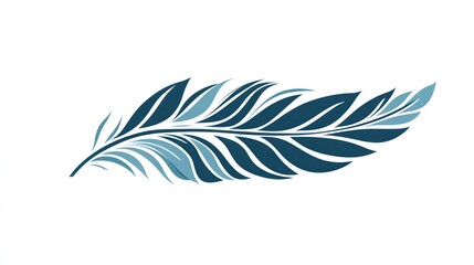 Obraz premium Abstract Feather Design in Shades of Blue and White Ideal for NatureThemed Projects Creative
