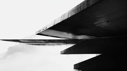 Abstract brutalist architecture dark and light contrast