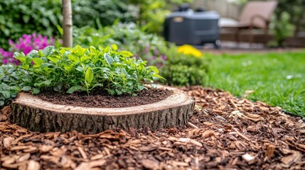New Life Blooms Repurposed Tree Stump Garden.