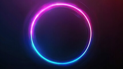 Obraz premium Neon Circle Frame on Dark Background