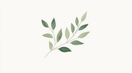 Fototapeta premium Elegant Green Leaf Branch Illustration for Design and Decorative Purposes
