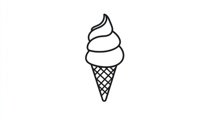 Simple outline of ice cream cone
