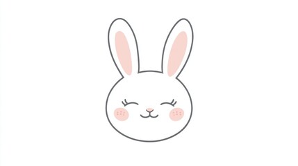 Cute cartoon rabbit head, simple design, use for children's products