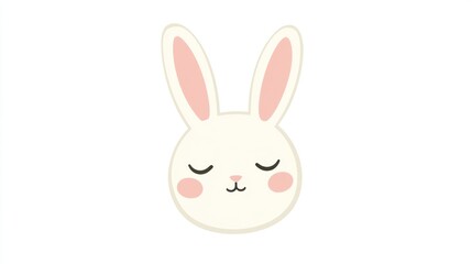 Cute cartoon rabbit head, simple design, suitable for children's book illustration or social media