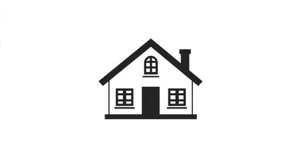 Fototapeta premium Simple House Icon, Flat Style, Home Symbol, Graphic Design, Minimalist, Vector Illustration, Suitable for Website, App, or Print