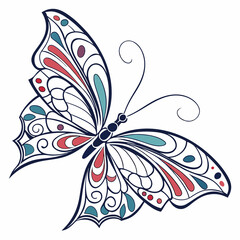 butterfly set vector color illustration art 