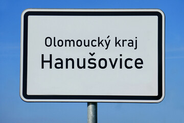 Ortsschild Olomoucký kraj Hanušovice