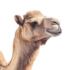 Obraz premium Camel desert mammal hump face sand animal resilience endurance heat survival fur landscape travel nature explorer nomad journey isolated on transparent background, png