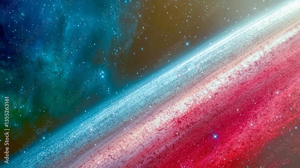 Aufkleber Exploring the vibrant colors and swirling patterns of a distant dwarf galaxy in the universe