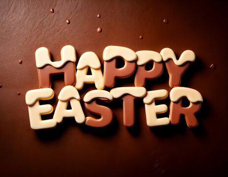 happy eaaster 3d render chocolate