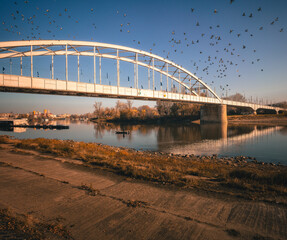 Obraz premium New Bridge in Szeged in winter