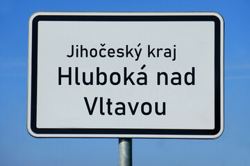 Ortsschild Jihočeský kraj Hluboká nad Vltavou