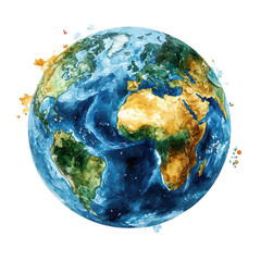 Watercolor Globe Illustration isolated on white background