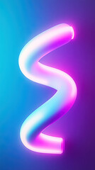 Naklejka premium Neon light flow shape with vibrant colors and abstract design for modern decor