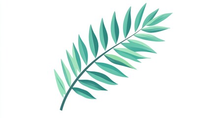 Stylized Green Leaf Illustration for Nature and Design Projects
