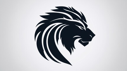 Stylized Lion Head Silhouette Bold and Modern Design for Logos Branding and Creative Project